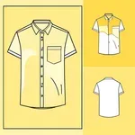 Yellow short-sleeved shirt image